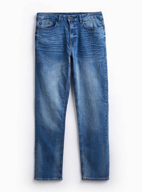 Mid Rinse Straight Leg Denim Jeans 38L